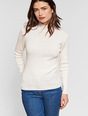 Pull-chaussette col montant 50% laine mérinos - Damart
