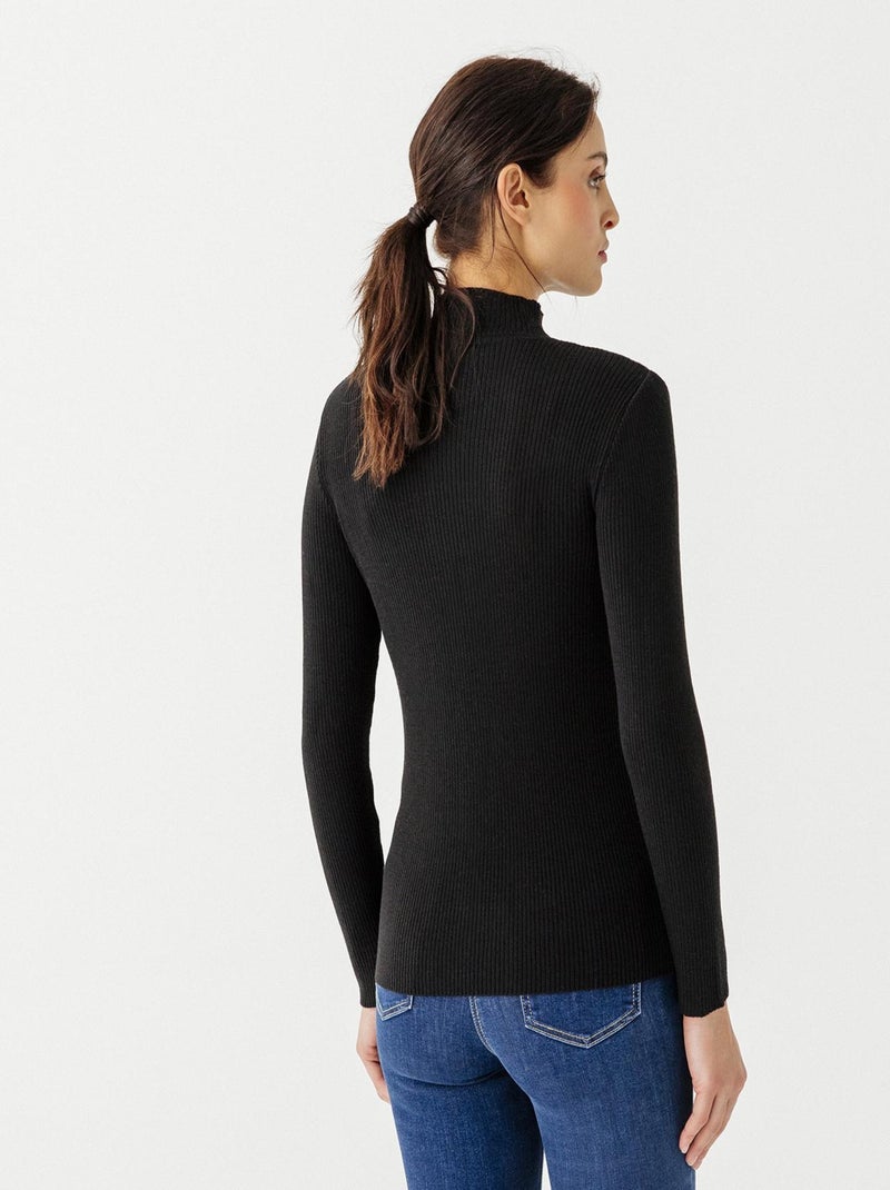 Pull-chaussette col montant 50% laine mérinos - Damart Noir - Kiabi