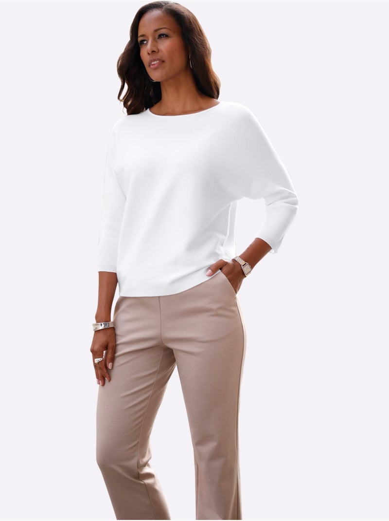 Pull Chauve-souris 50% Viscose - Taille Standard - Witt Ecru - Kiabi