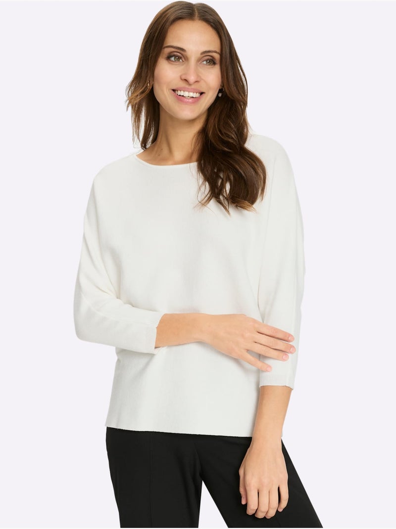 Pull Chauve-souris 50% Viscose - Taille Standard - Witt Ecru - Kiabi