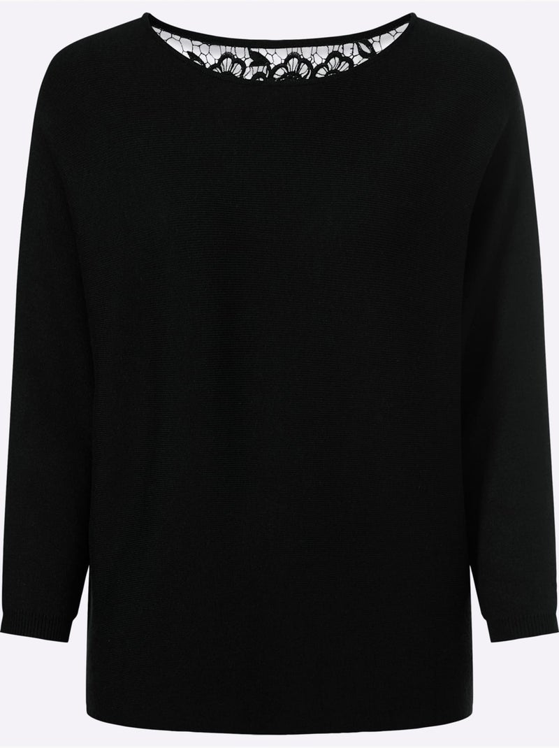 Pull Chauve-souris 50% Viscose - Taille Standard - Witt Noir - Kiabi