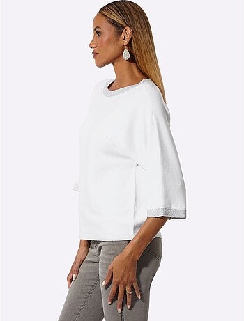 Pull Chauve-souris Manches Chauve-souris 3/4 - Taille Standard - Helline