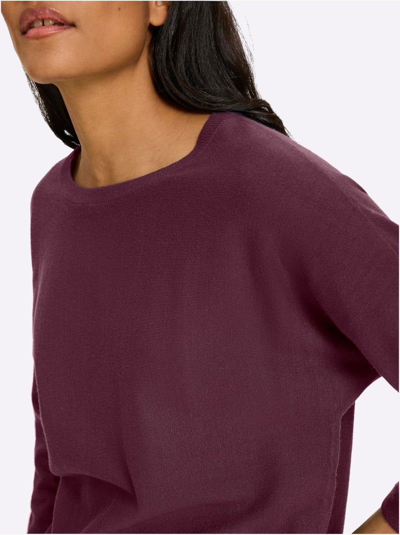 Pull Chauve-souris Manches Chauve-souris 3/4 - Taille Standard - Helline Noir Bordeaux - Kiabi