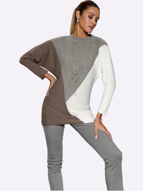 Pull Chauve-souris Mélange De Modal Doux - Taille Standard - Helline - Kiabi