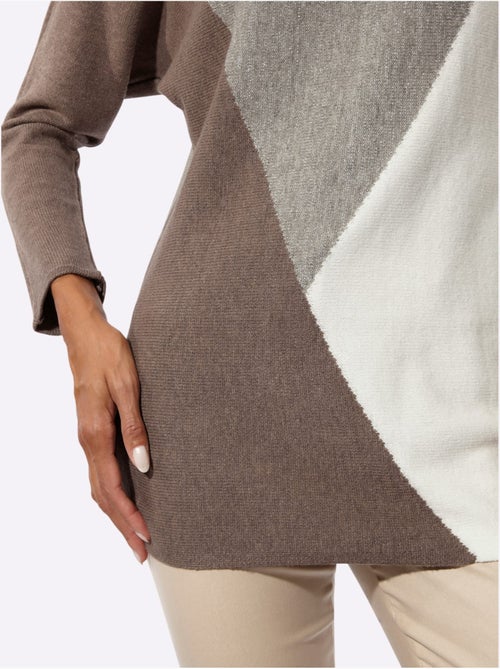 Pull Chauve-souris Mélange De Modal Doux - Taille Standard - Helline - Kiabi