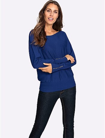 Pull Chauve-souris Tricoté En Parallèle - Taille Standard - Helline