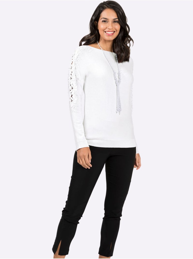 Pull chauve-souris viscose - taille standard - witt Ecru - Kiabi