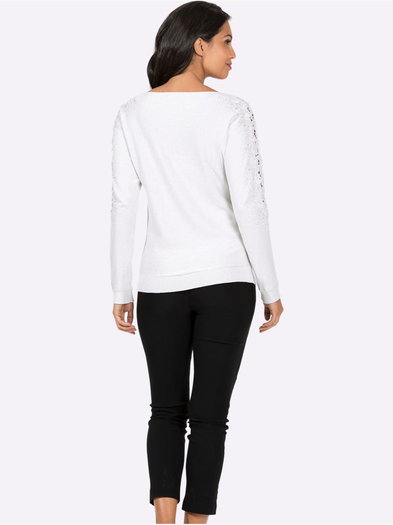Pull chauve-souris viscose - taille standard - witt Ecru - Kiabi