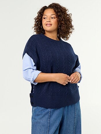 Pull chemise 2-en-1