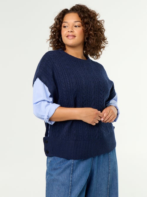 Pull chemise 2-en-1 - Kiabi
