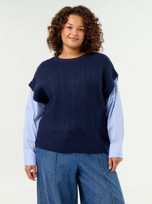 Pull chemise 2-en-1 - Kiabi