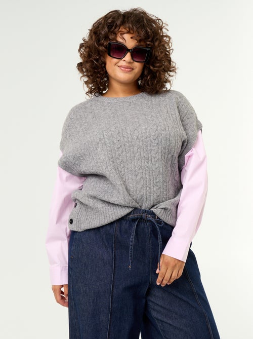 Pull chemise 2-en-1 - Kiabi
