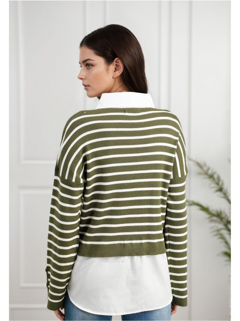 Pull Chemise Kebello Vert - Kiabi