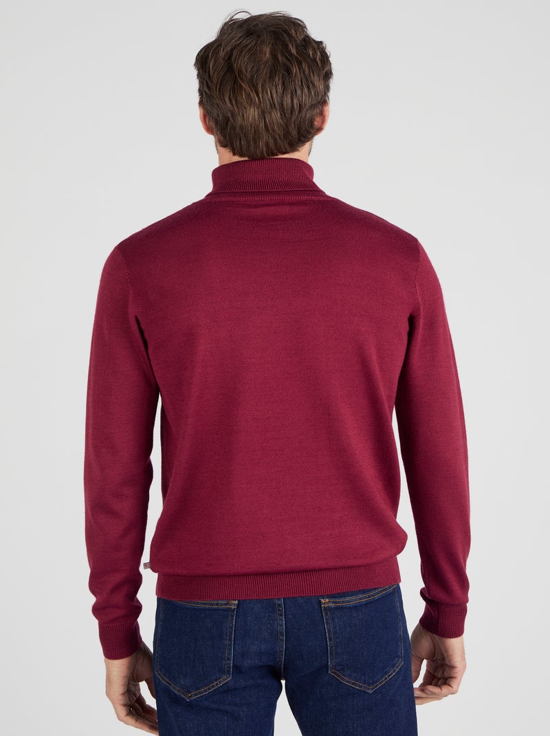 Pull classique col roulé - Damart Rouge - Kiabi