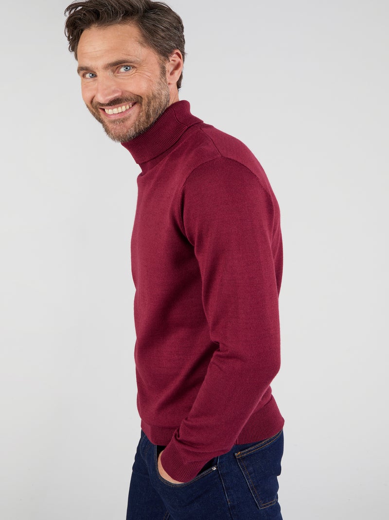 Pull classique col roulé - Damart Rouge - Kiabi