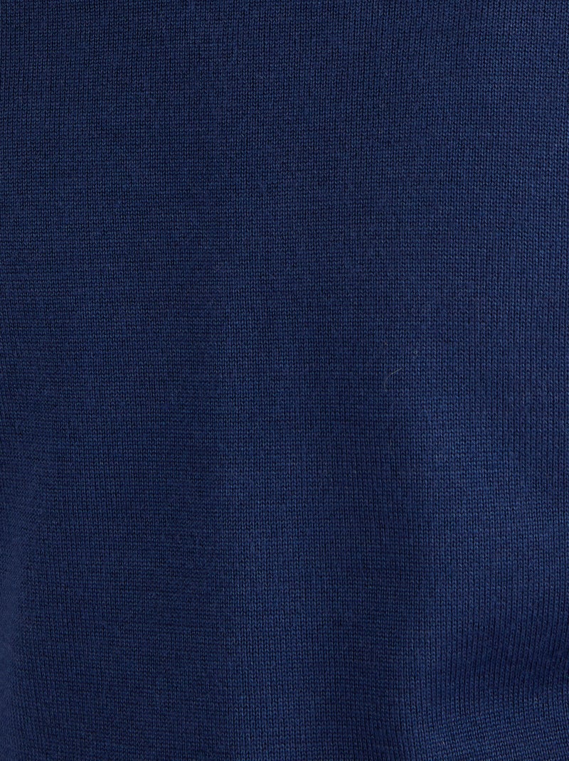 Pull classique encolure V avec laine - Damart Bleu marine - Kiabi
