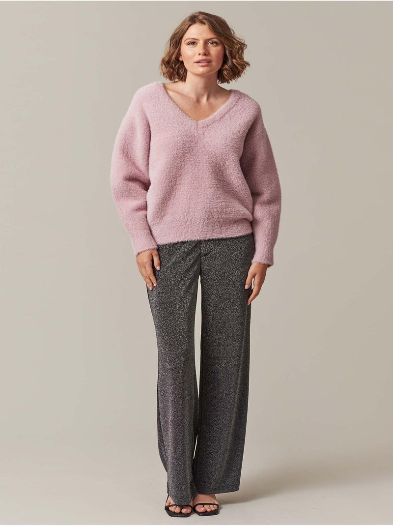 Pull cocooning avec une texture toute douce  'Deeluxe' Rose clair - Kiabi