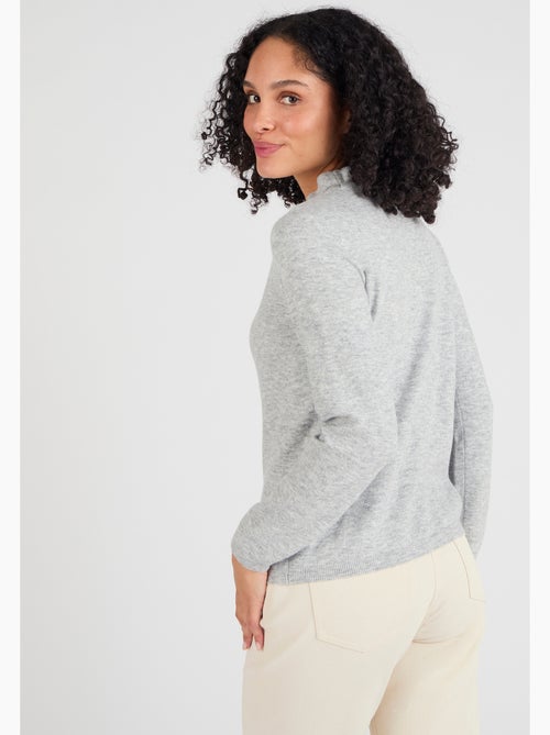 Pull col à volant mélange laine Thermolactyl - Damart - Kiabi