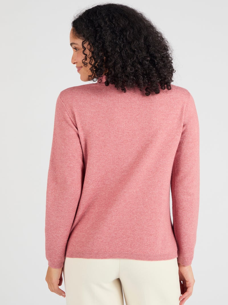 Pull col à volant mélange laine Thermolactyl - Damart Rose - Kiabi