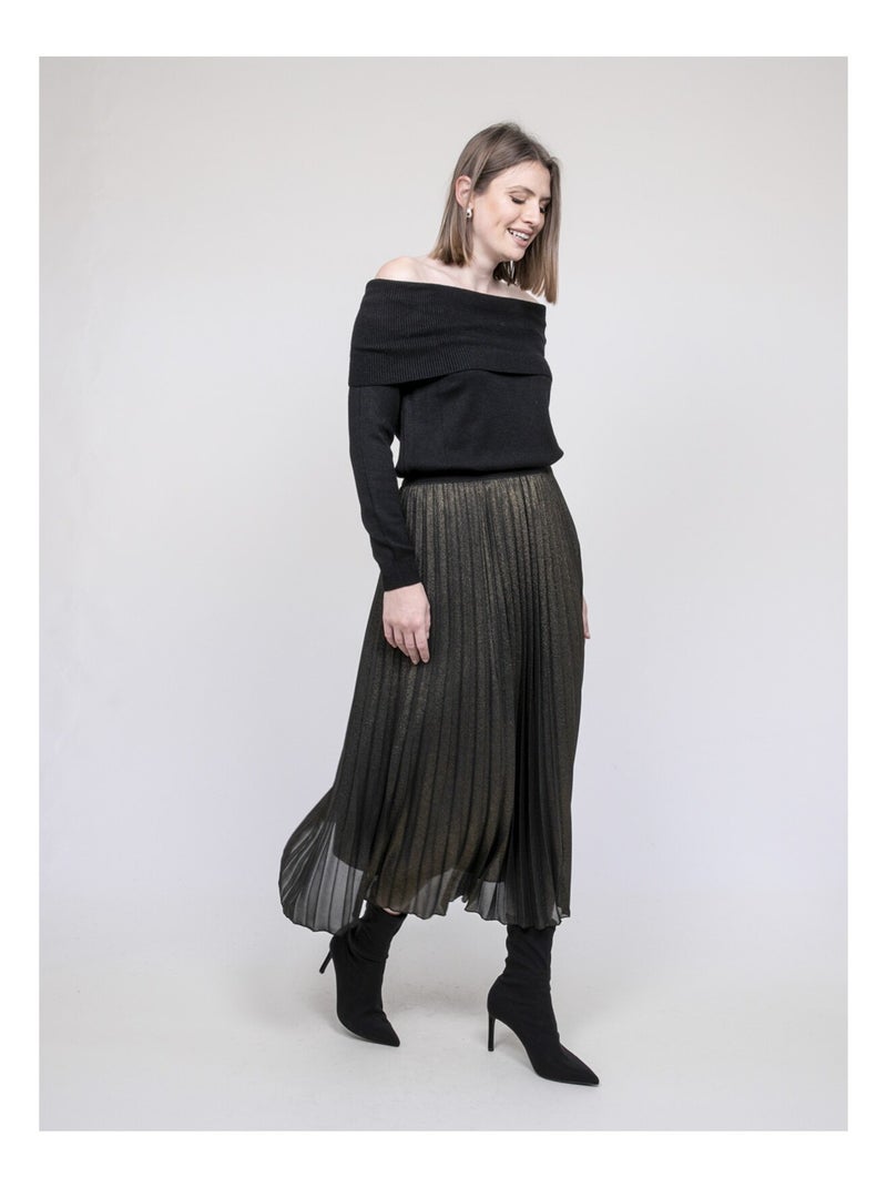 Pull col bardot KATARINA Noir - Kiabi