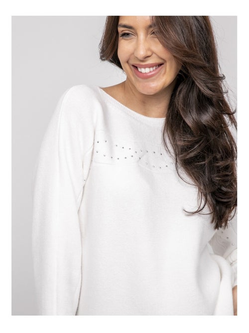Pull col bateau avec strass KAJU - Kiabi