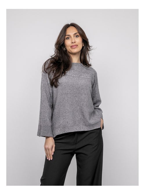 Pull col bateau avec strass KAJU - Kiabi