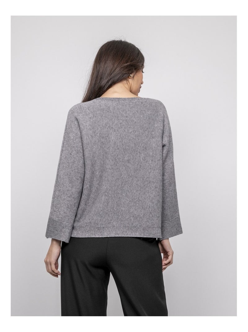 Pull col bateau avec strass KAJU Gris - Kiabi