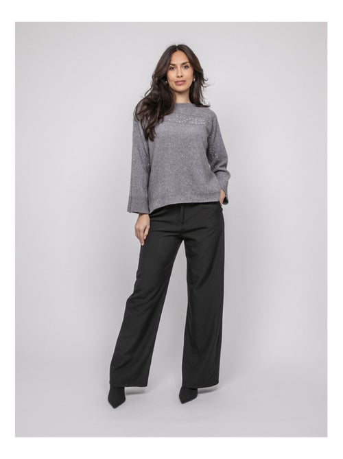 Pull col bateau avec strass KAJU - Kiabi