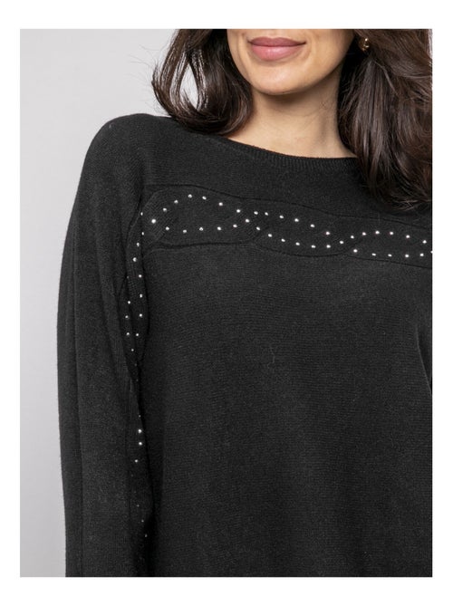 Pull col bateau avec strass KAJU - Kiabi
