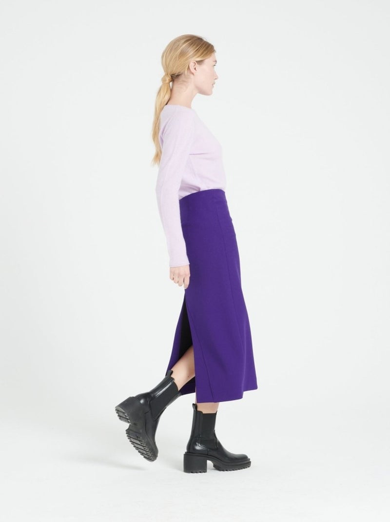 Pull col bateau femme 100% cachemire - LILLY 5A Mauve lilas - Kiabi