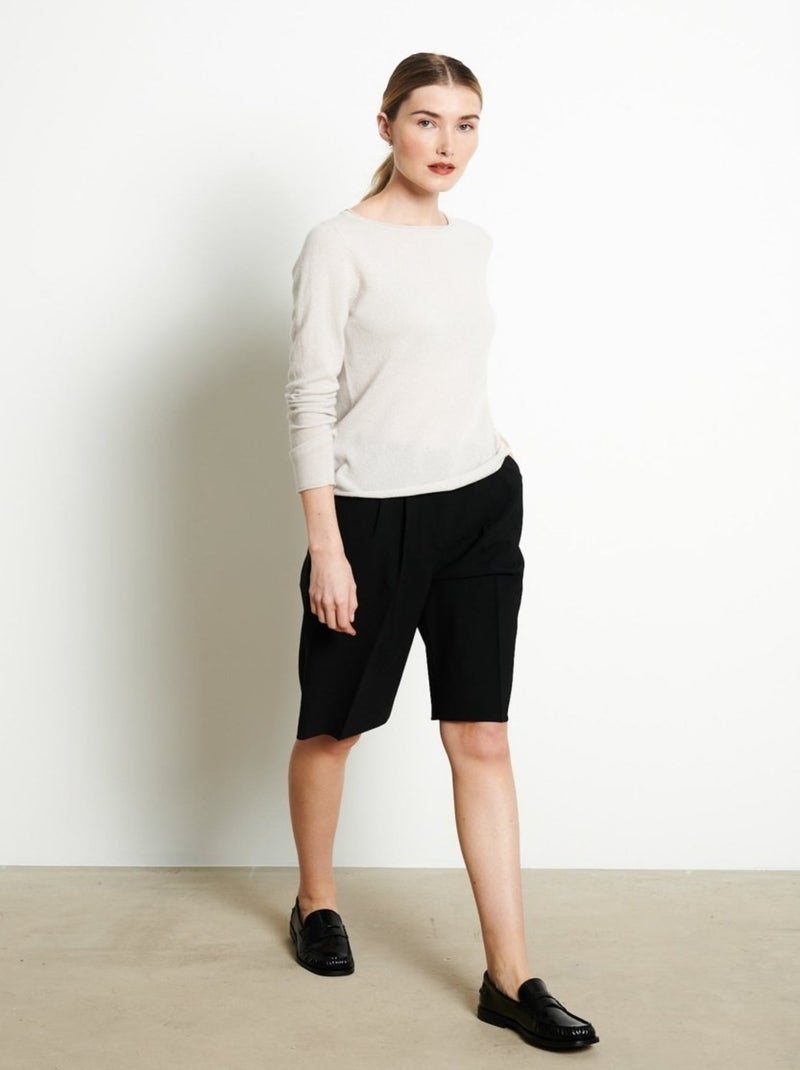 Pull col bateau femme 100% cachemire - LILLY 5B Gris perle - Kiabi