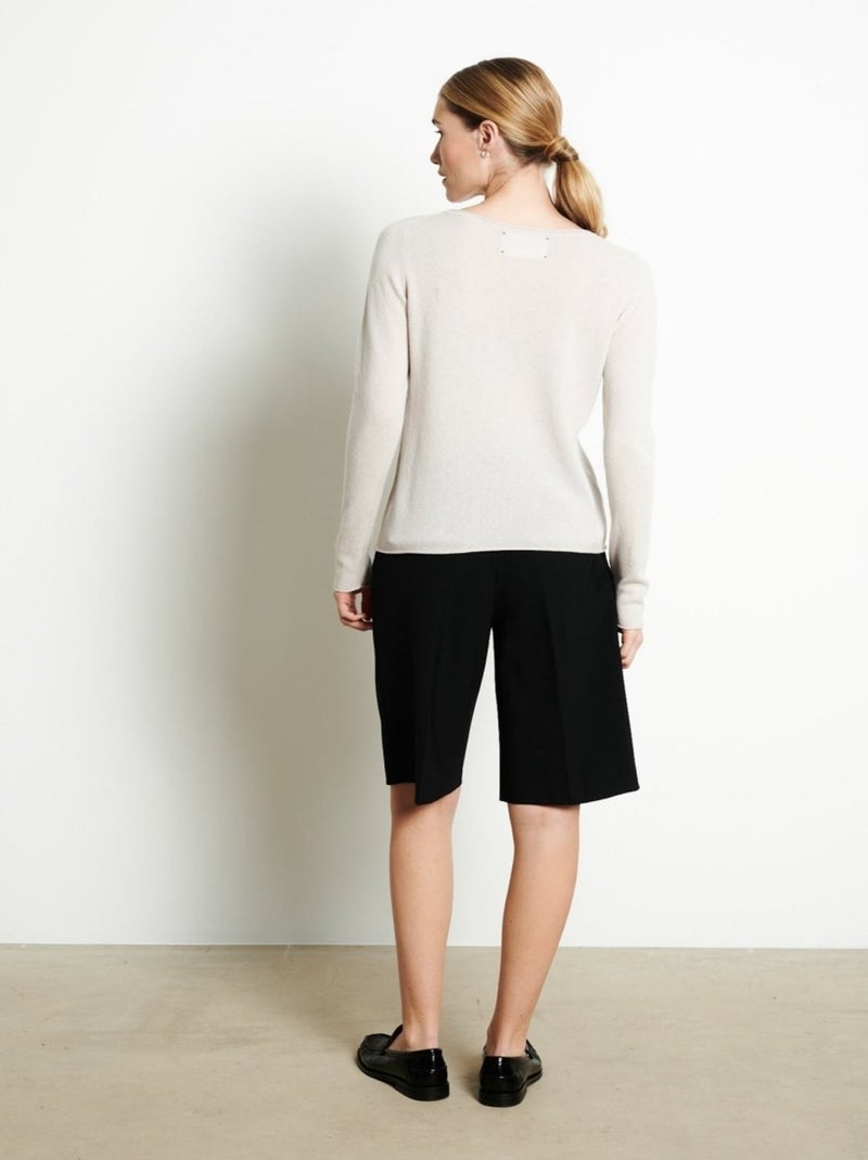 Pull col bateau femme 100% cachemire - LILLY 5B Gris perle - Kiabi