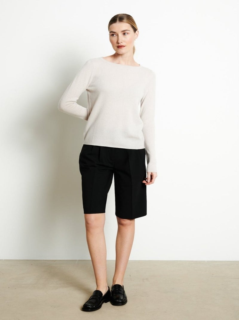 Pull col bateau femme 100% cachemire - LILLY 5B Gris perle - Kiabi