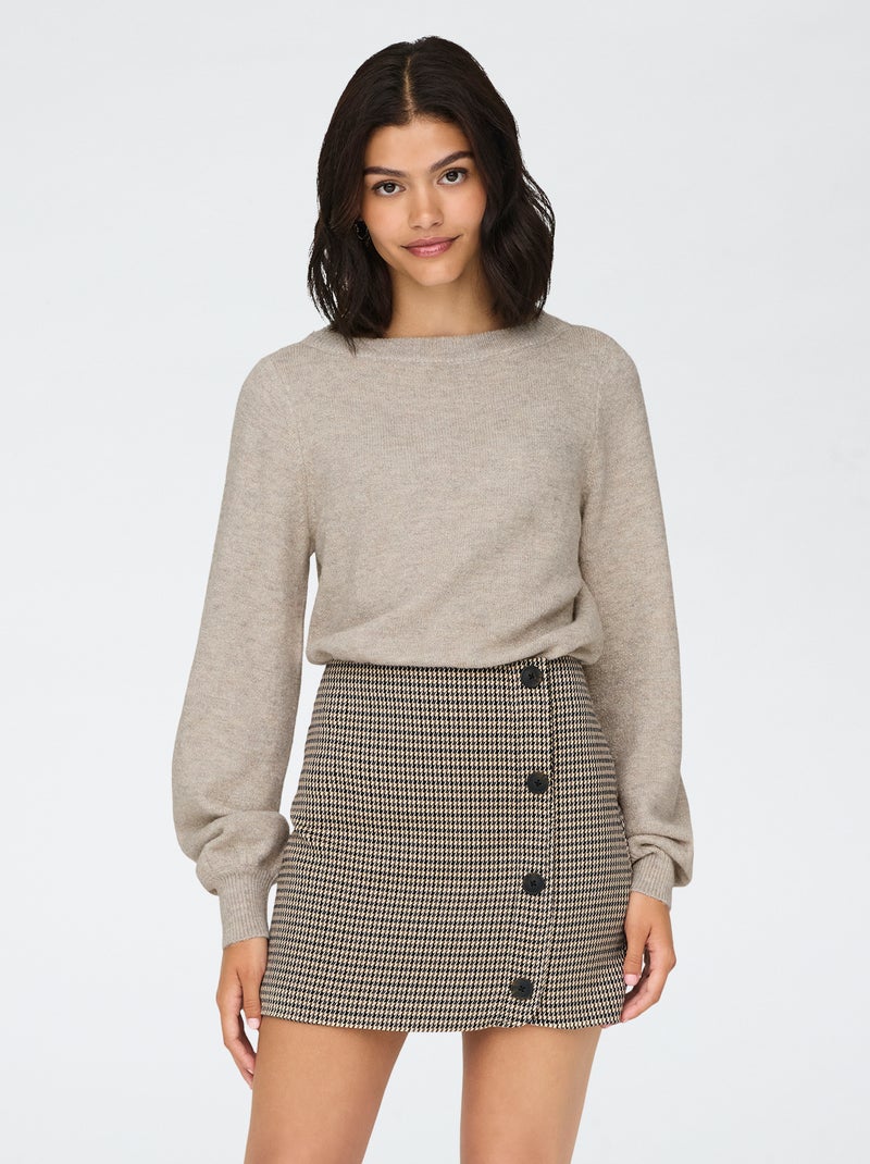 Pull col bateau 'JDY' uni Blanc - Kiabi