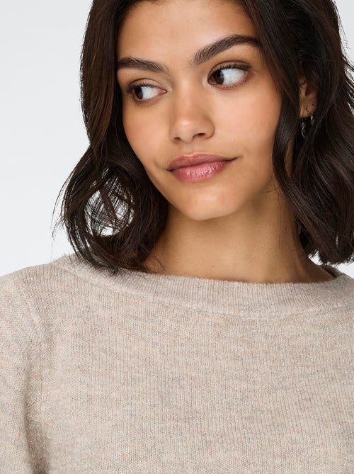 Pull col bateau 'JDY' uni - Kiabi