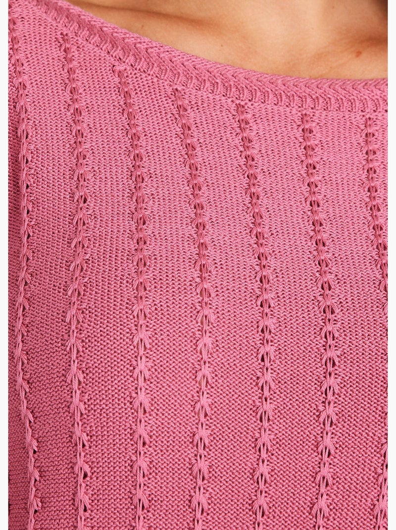 Pull col bateau manches 3/4 - Afibel Rose - Kiabi