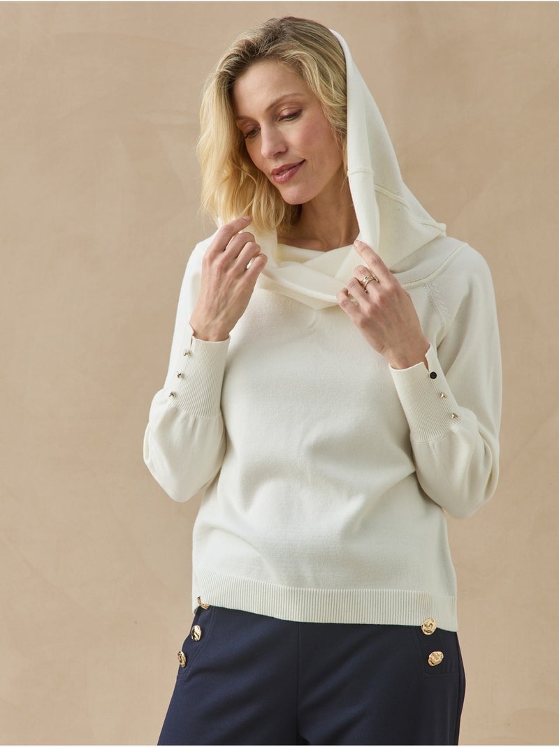 Pull col boule avec laine - daxon Ecru - Kiabi