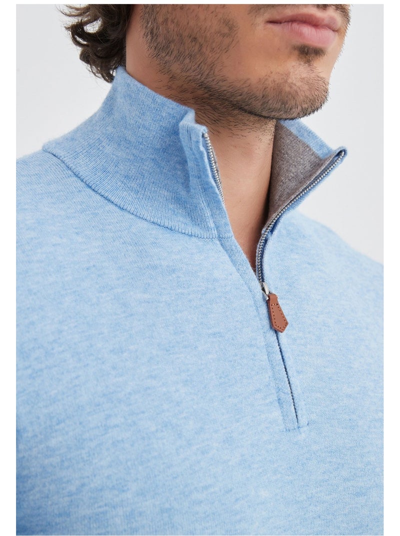 Pull col Camioneur Kebello Bleu ciel - Kiabi