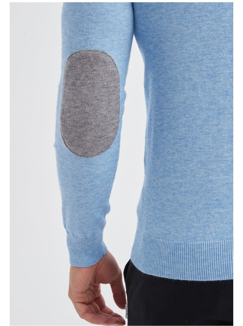Pull col Camioneur Kebello Bleu ciel - Kiabi