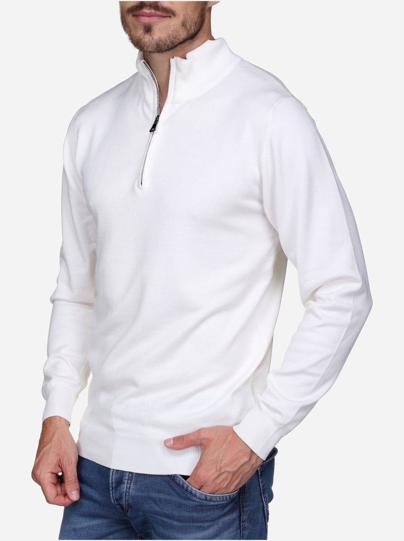 Pull col camionneur - Frilivin Blanc - Kiabi