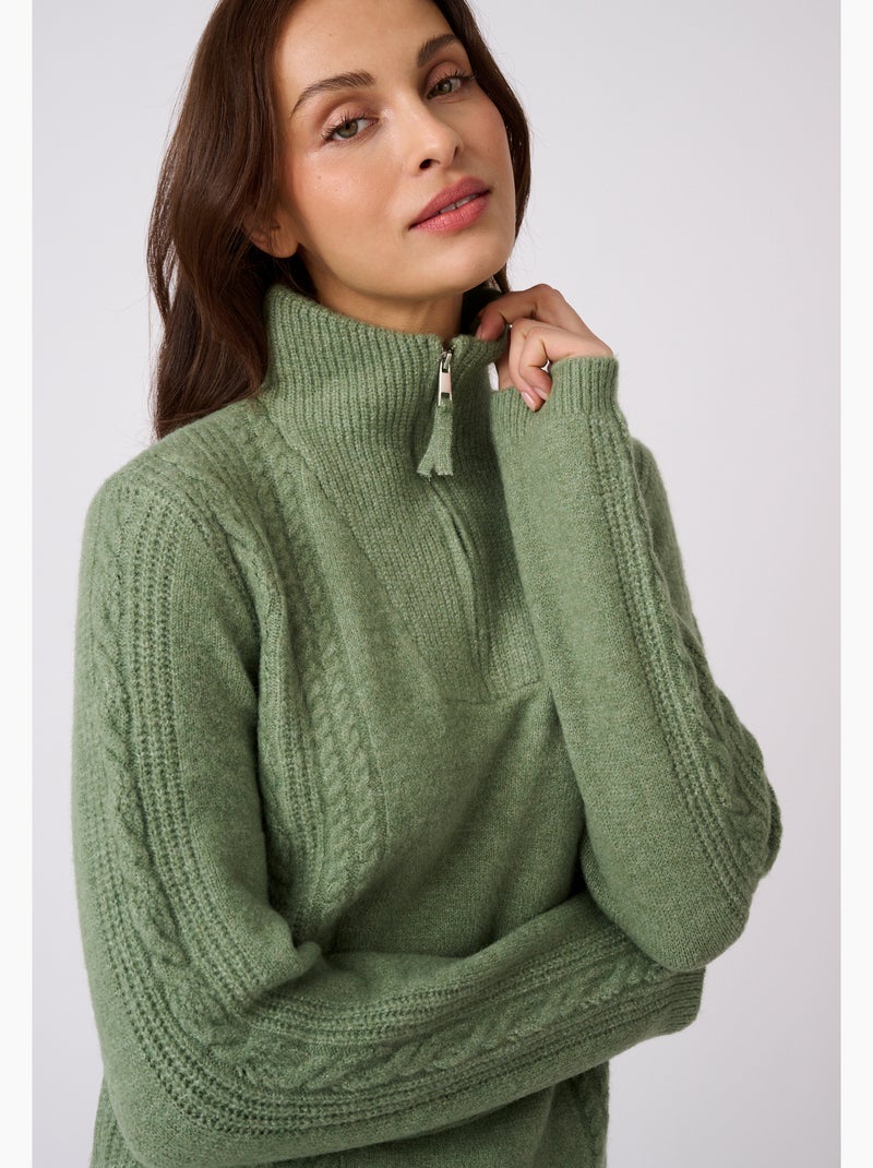 Pull col camionneur à torsades thermolactyl - damart Vert - Kiabi
