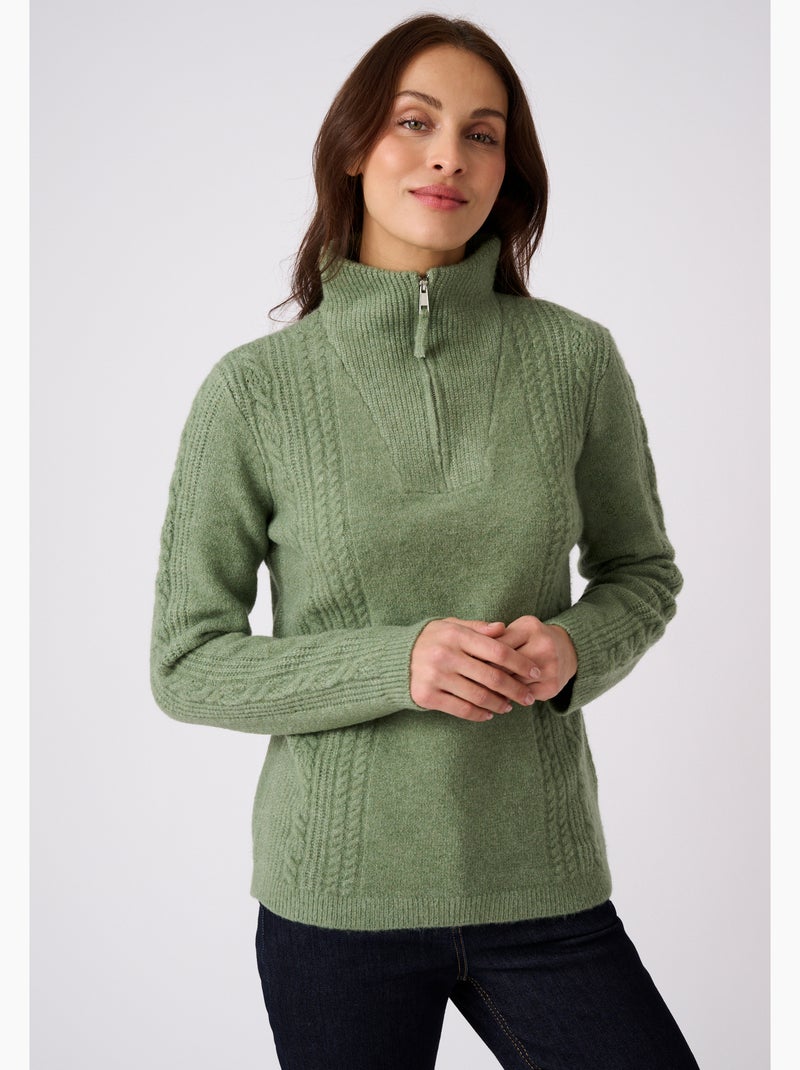 Pull col camionneur à torsades thermolactyl - damart Vert - Kiabi