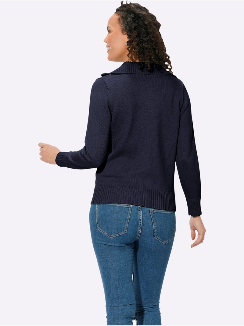 Pull col Camionneur Avec Coton - Taille Standard - Witt Bleu marine - Kiabi