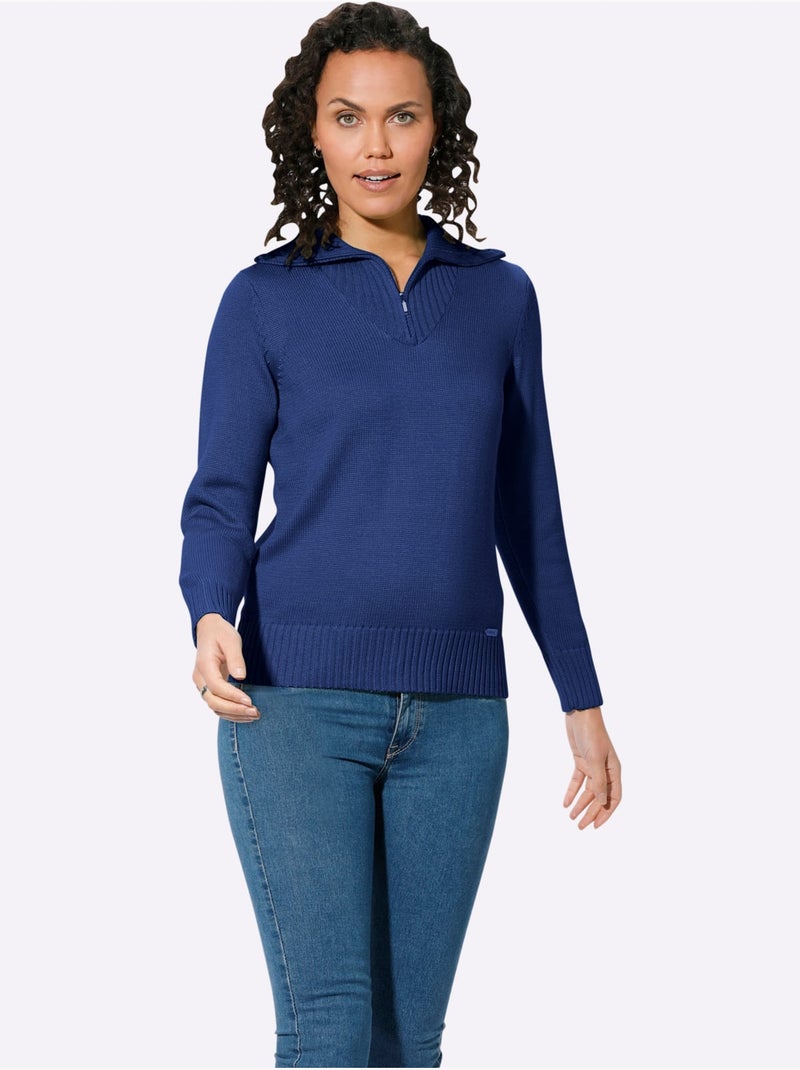 Pull col Camionneur Avec Coton - Taille Standard - Witt Bleu roi - Kiabi