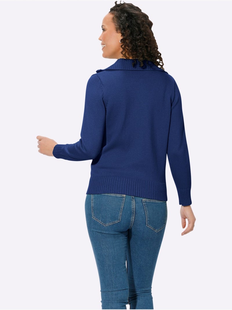 Pull col Camionneur Avec Coton - Taille Standard - Witt Bleu roi - Kiabi