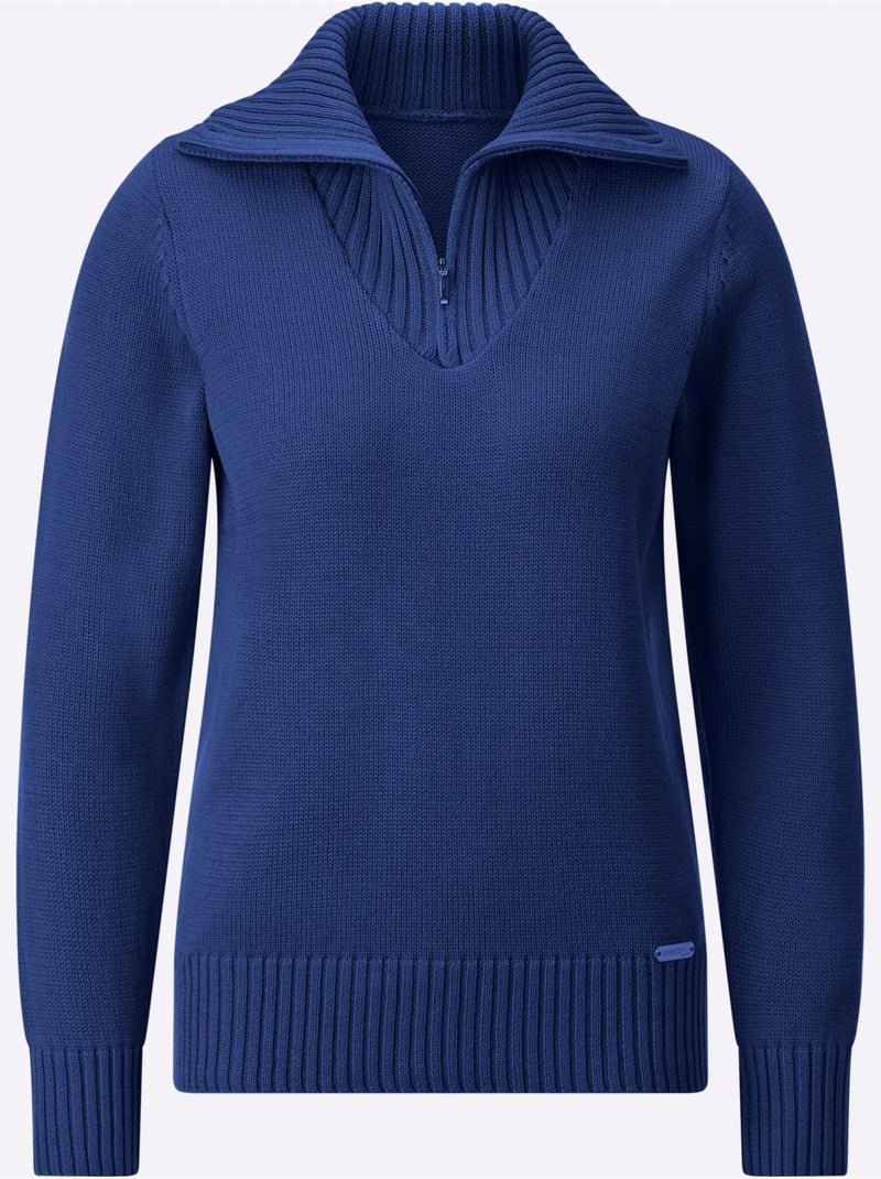 Pull col Camionneur Avec Coton - Taille Standard - Witt Bleu roi - Kiabi