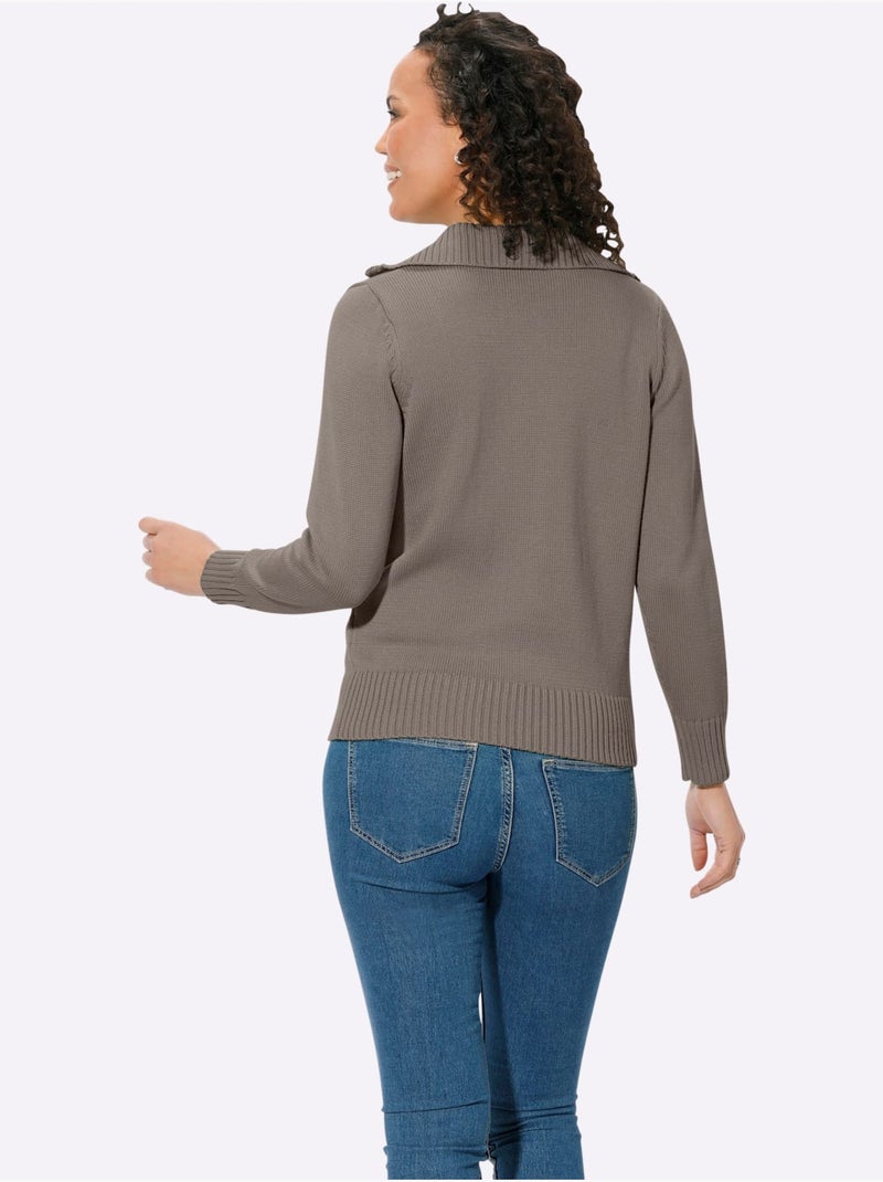 Pull col Camionneur Avec Coton - Taille Standard - Witt Gris taupe - Kiabi