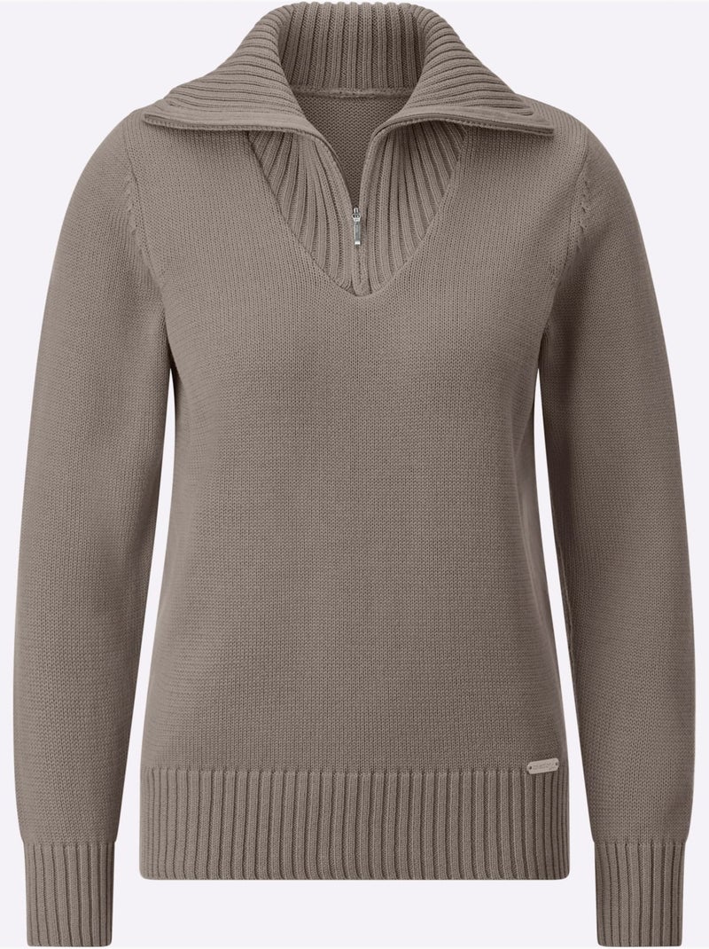 Pull col Camionneur Avec Coton - Taille Standard - Witt Gris taupe - Kiabi