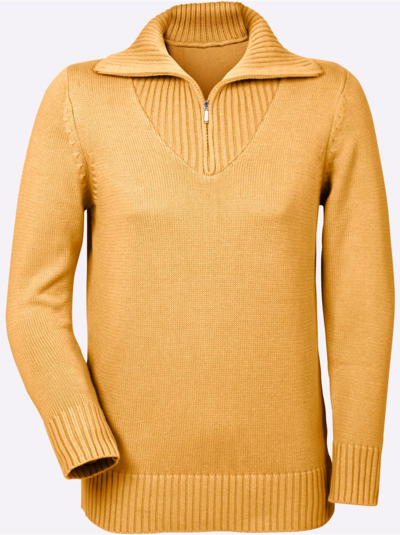 Pull col Camionneur Avec Coton - Taille Standard - Witt Jaune - Kiabi