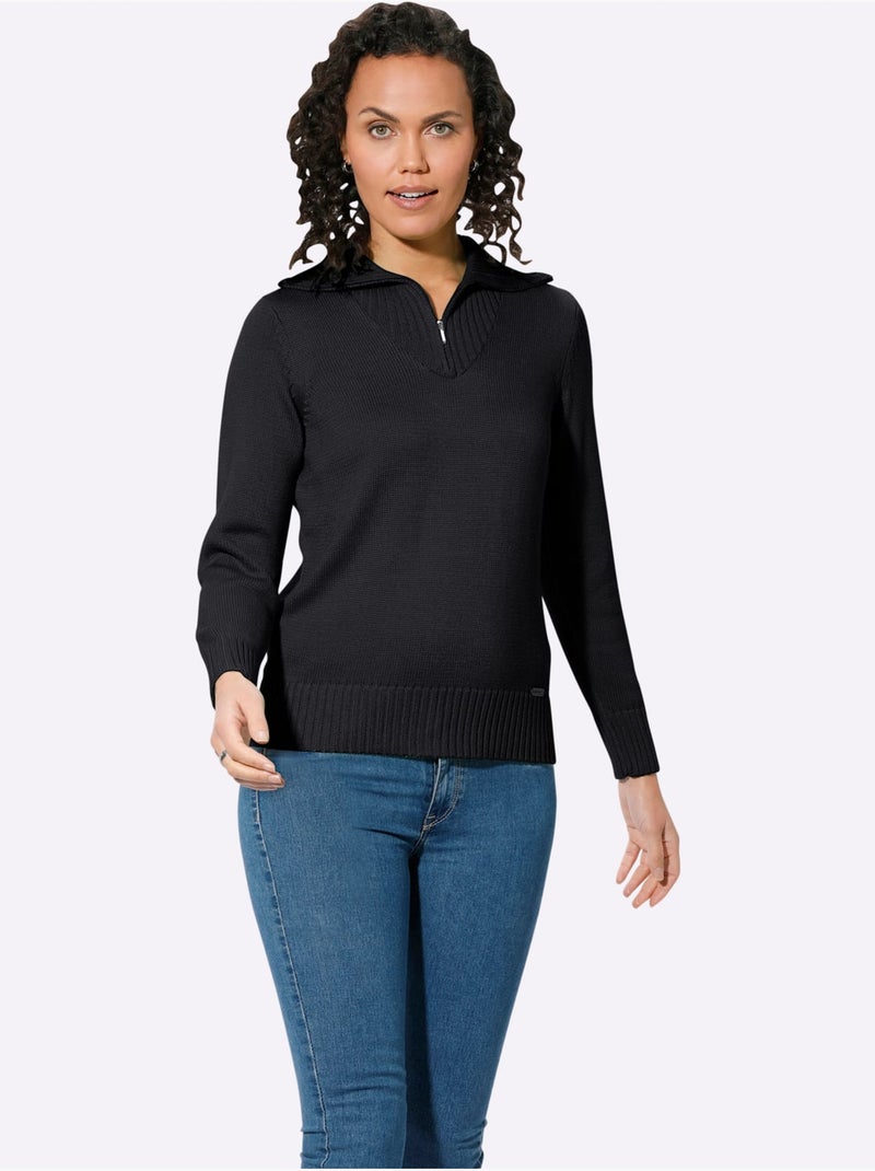 Pull col Camionneur Avec Coton - Taille Standard - Witt Noir - Kiabi